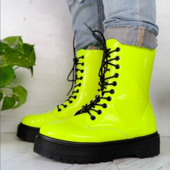 neon green booties